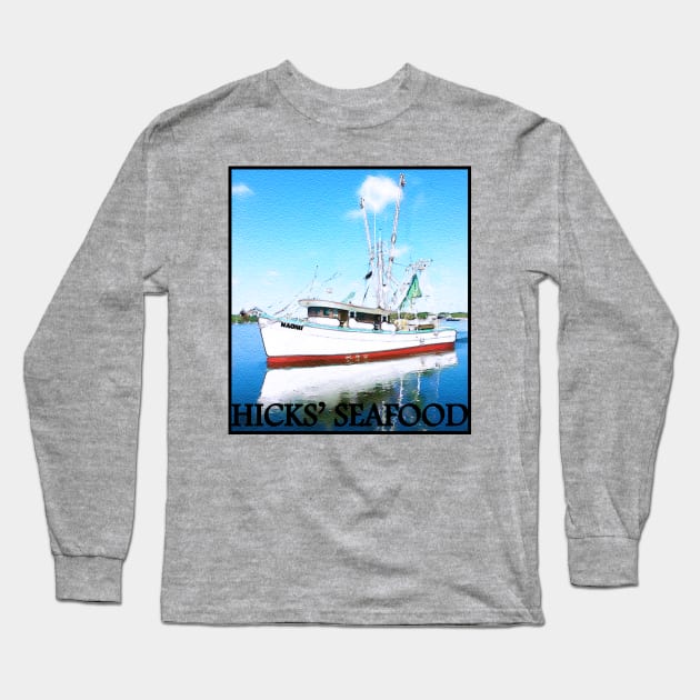 Shrimp Boat Long Sleeve T-Shirt by TaylorDavidDesigns